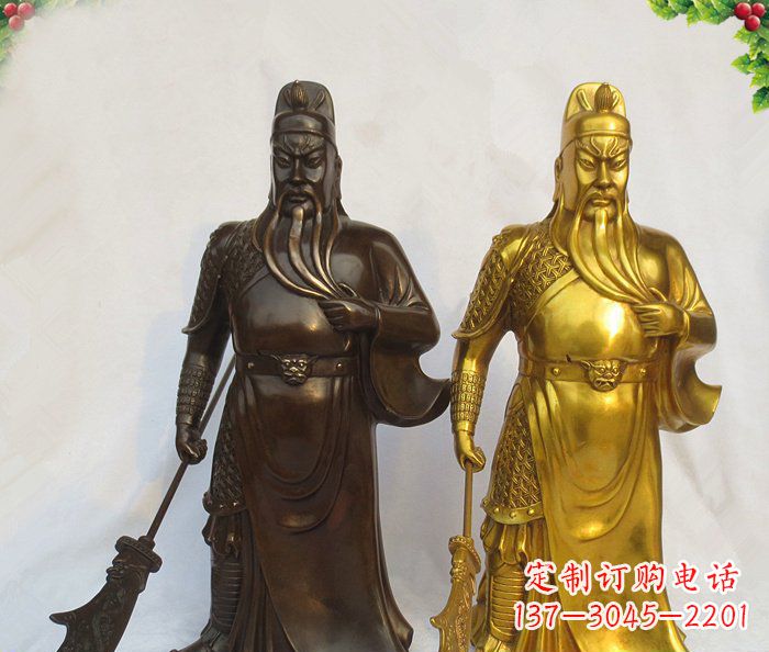 东莞武财神持刀关公铜雕 (2)