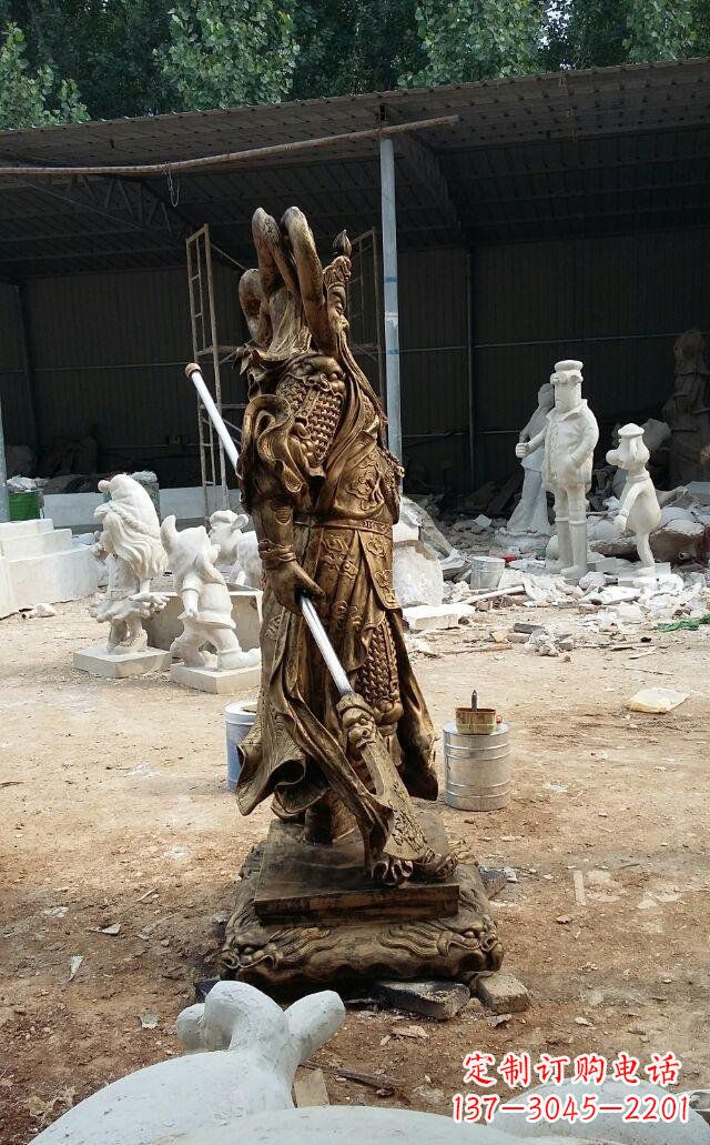 东莞武财神关公玻璃钢仿铜雕塑