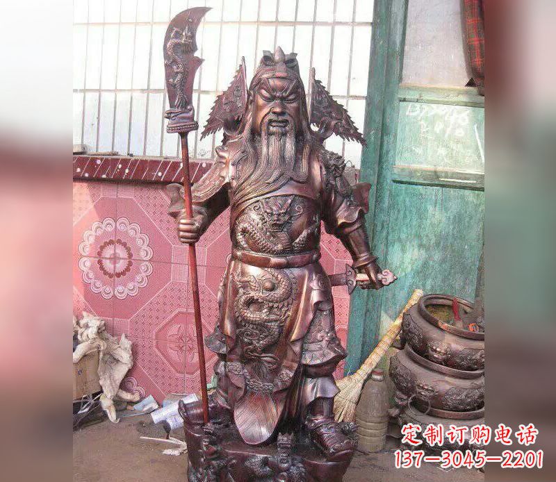 东莞武财神关公提刀铜雕