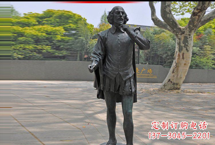 东莞西方名人莎士比亚铜雕