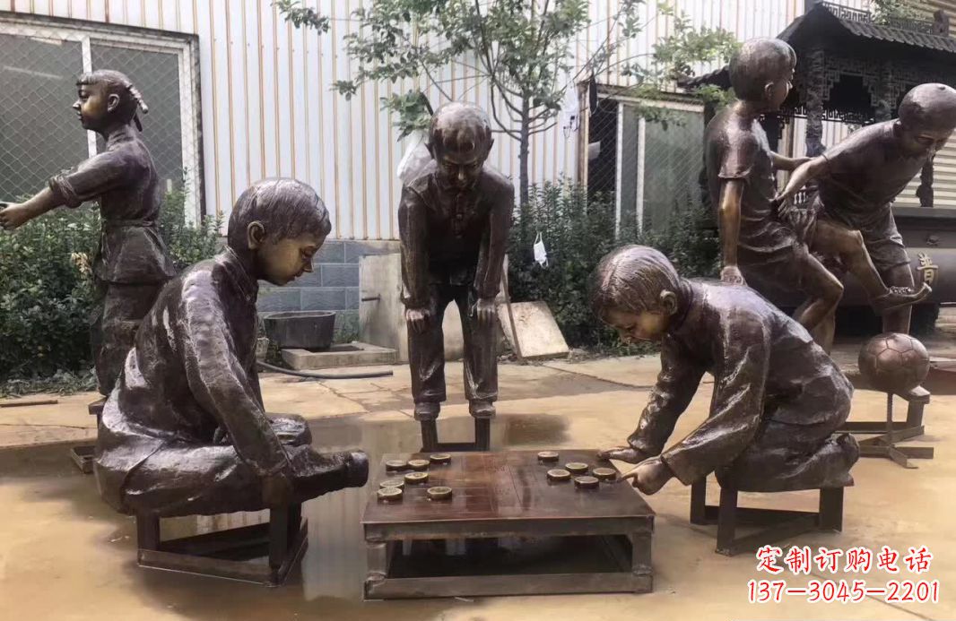 东莞下象棋儿童铜雕