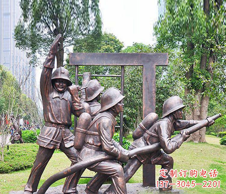 东莞消防员人物铜雕 (2)