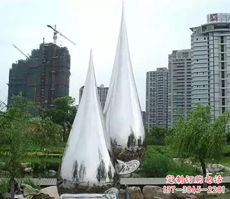 东莞小区不锈钢水滴雕塑