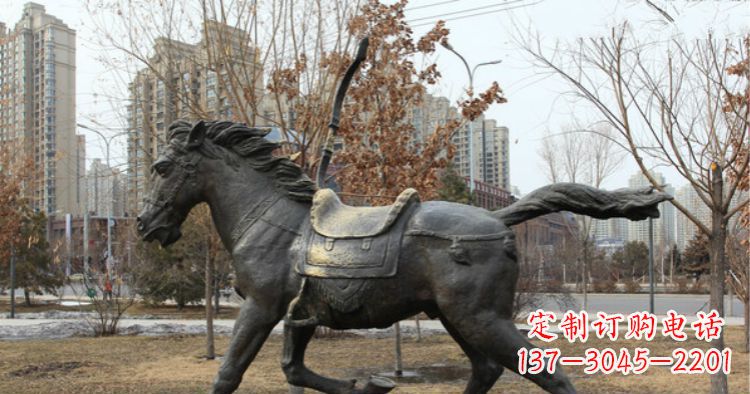 东莞小区动物奔跑的马铜雕