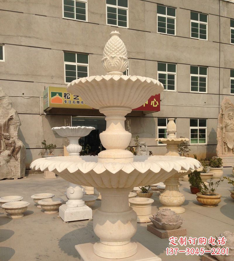 东莞小区景观菠萝式喷泉石雕
