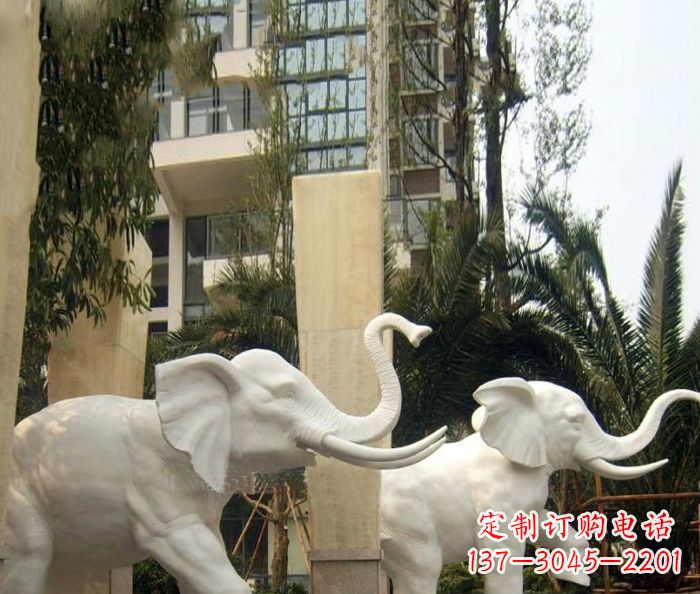 东莞小区景观汉白玉大象石雕