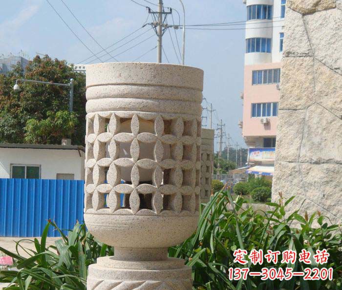 东莞小区景观镂空石灯石雕