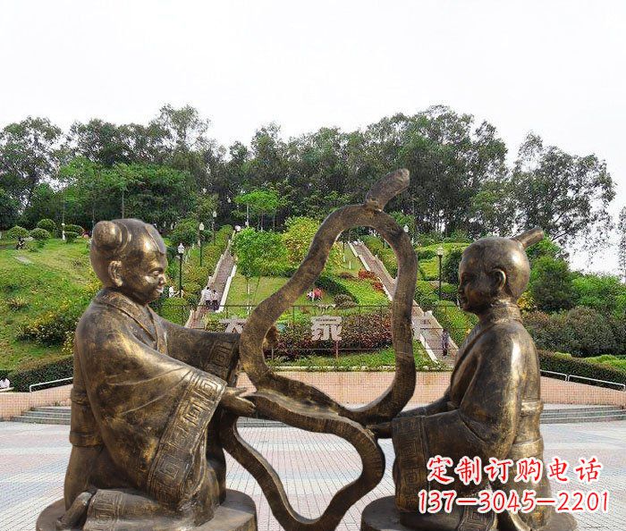 东莞校园抽象孔融让梨铜雕