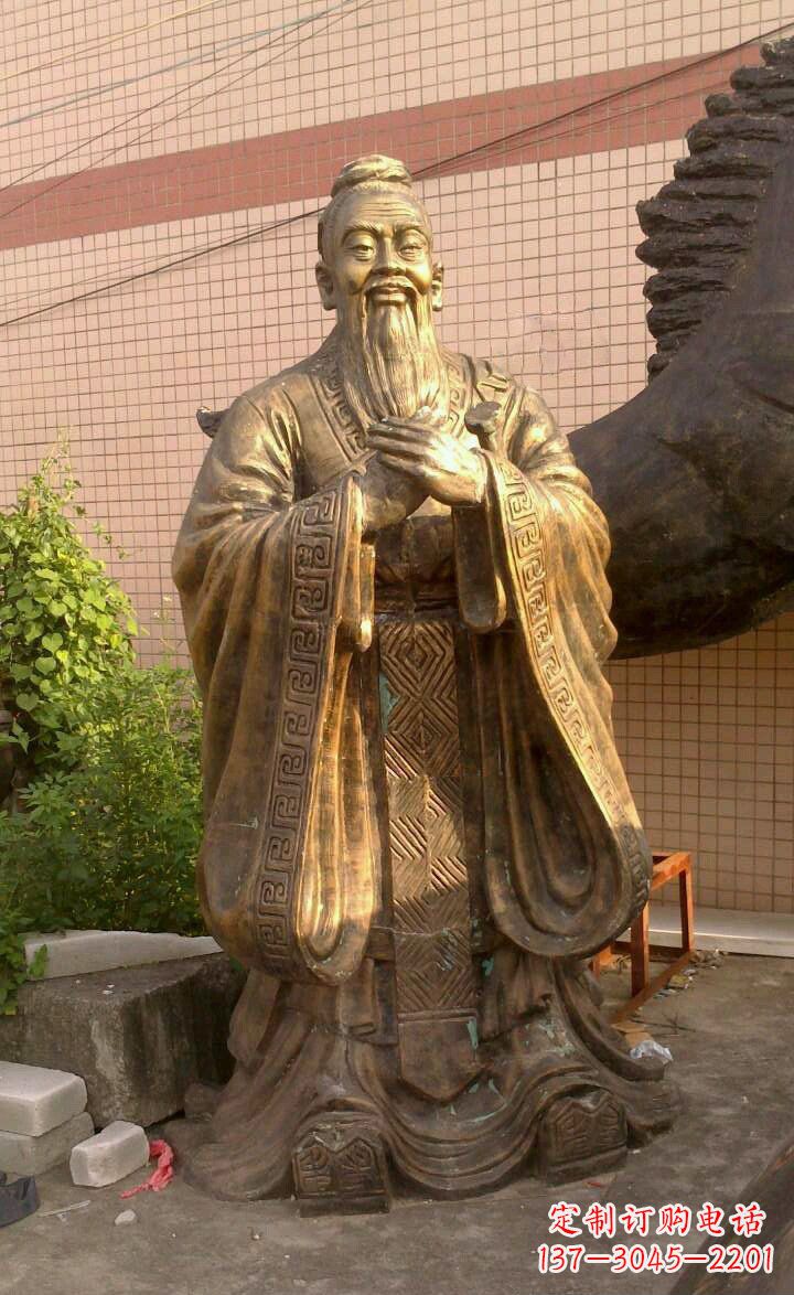 东莞校园孔子像人物铜雕