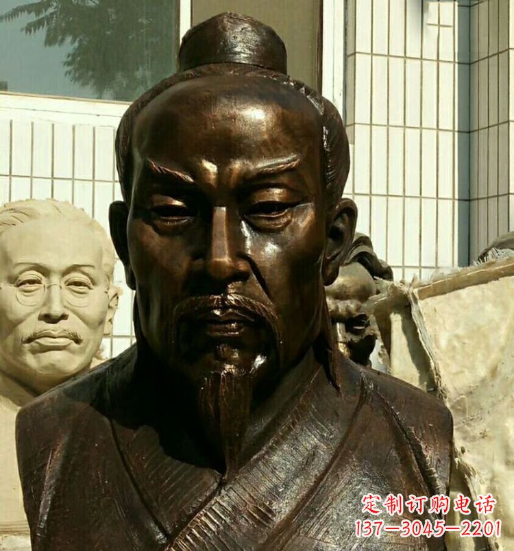 东莞校园孟子胸像铜雕
