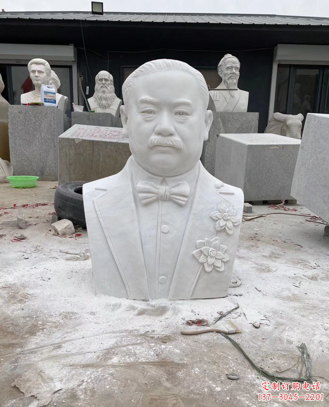 东莞校园名人詹天佑头像石雕