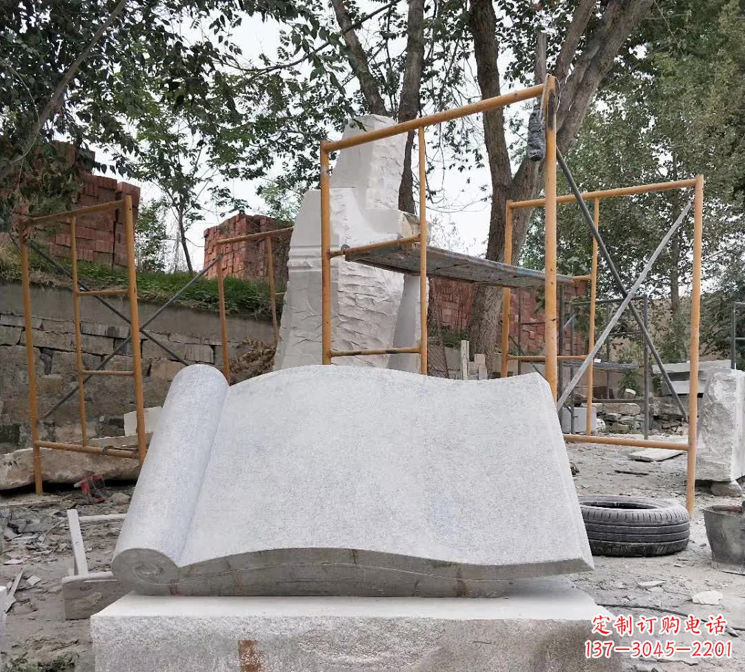 东莞学校无字书籍石雕