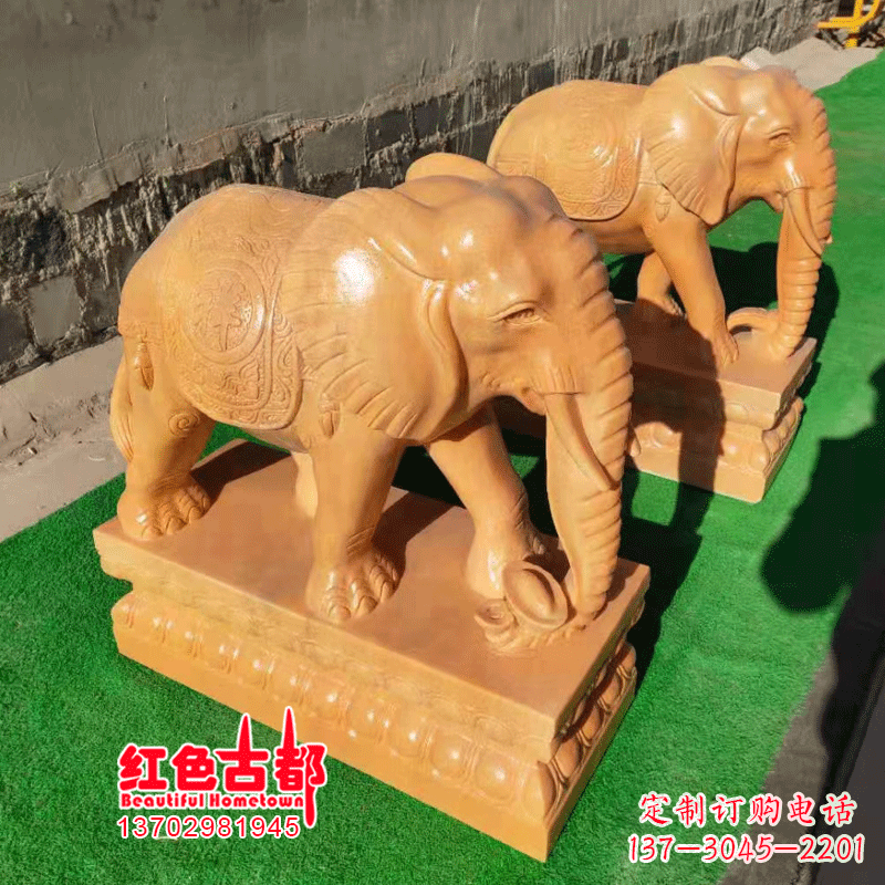 东莞银行门口的石雕大象