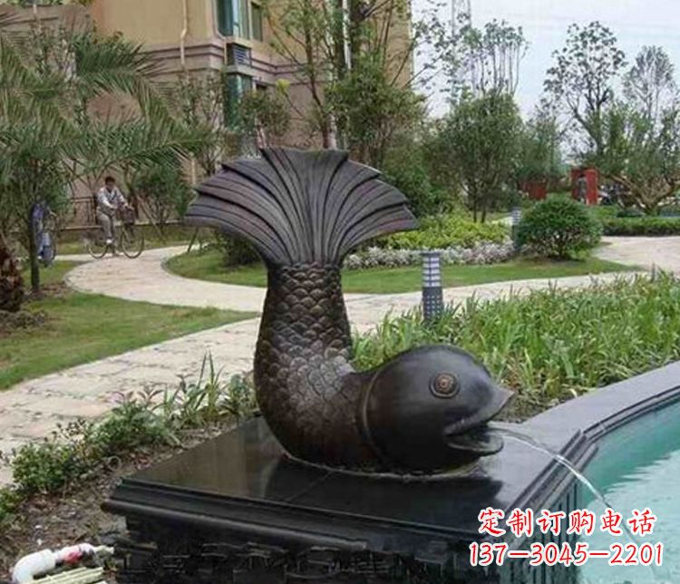 东莞鱼喷泉铜雕