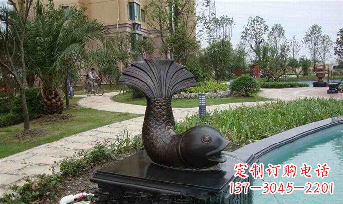 东莞鱼式喷泉小区景观铜雕