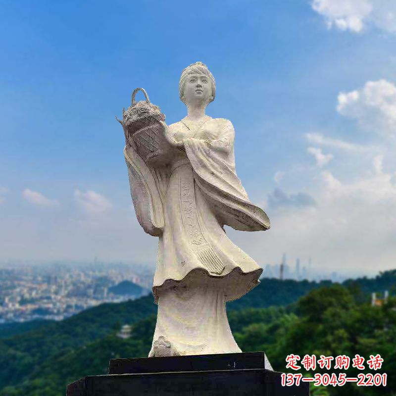 东莞虞姬景观石雕像-景区园林古代美女雕塑