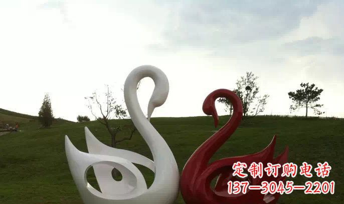 东莞园林不锈钢抽象天鹅雕塑