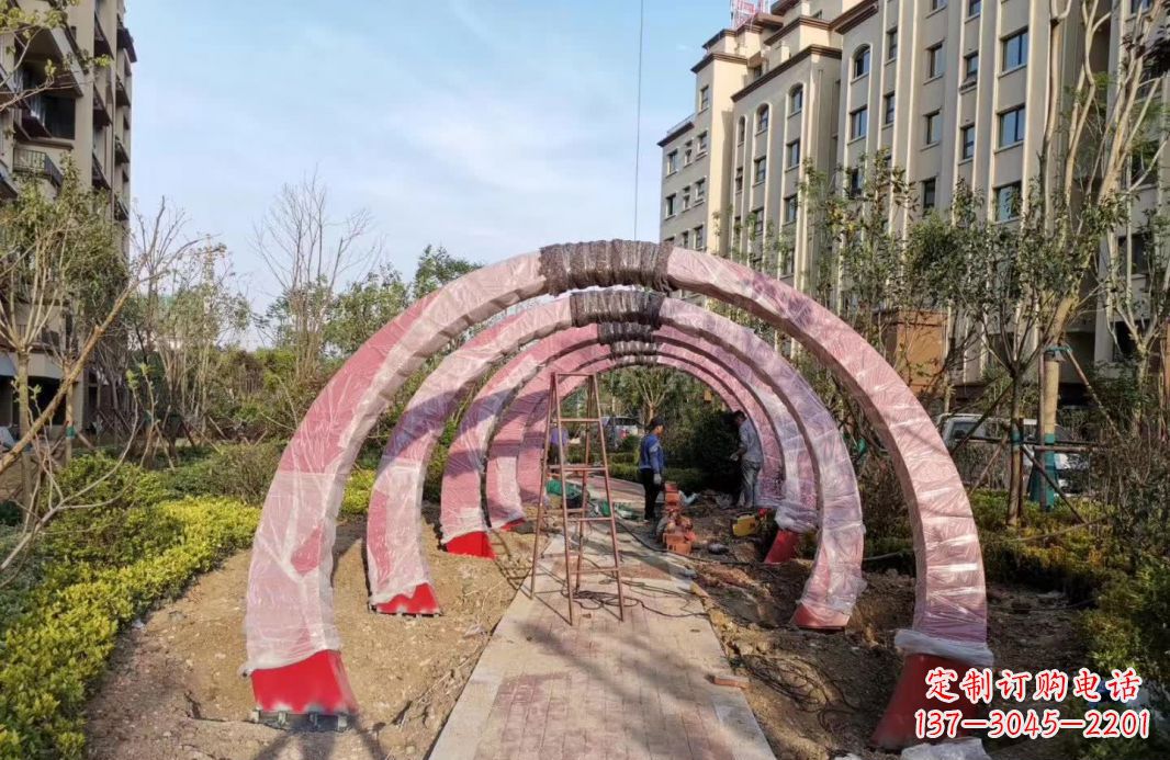 东莞园林不锈钢拱门景观雕塑