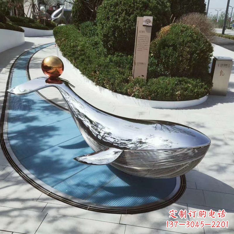 东莞园林不锈钢海豚景观摆件