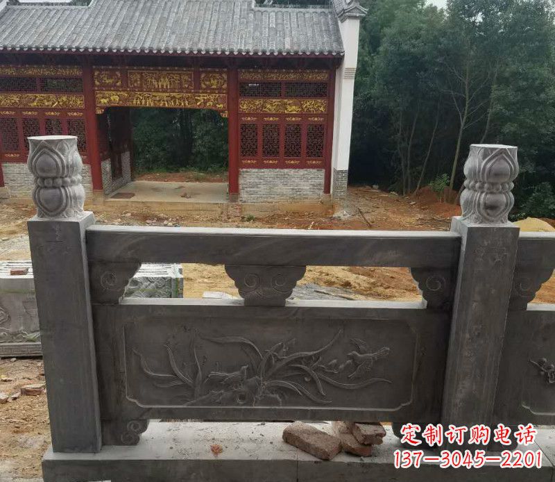 东莞园林仿古兰花石浮雕栏板景观石雕