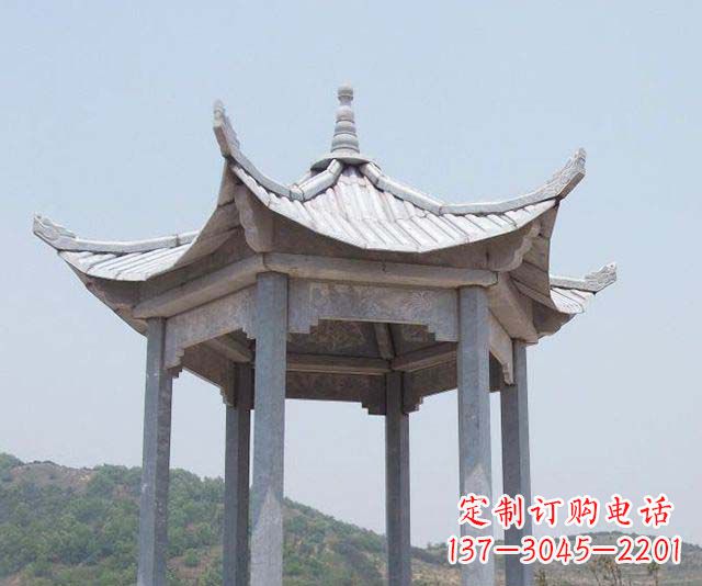 东莞园林景观单层石雕凉亭 (2)
