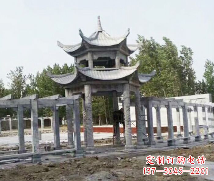 东莞园林景观多层凉亭石雕 (2)