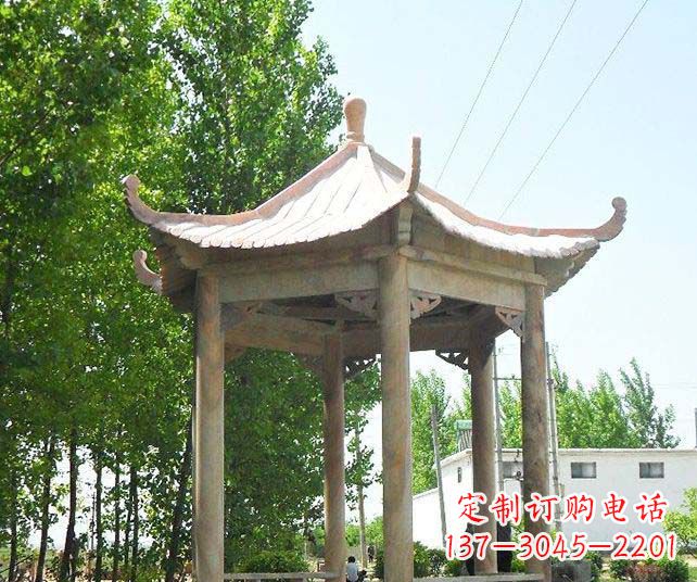 东莞园林景观单层石雕凉亭