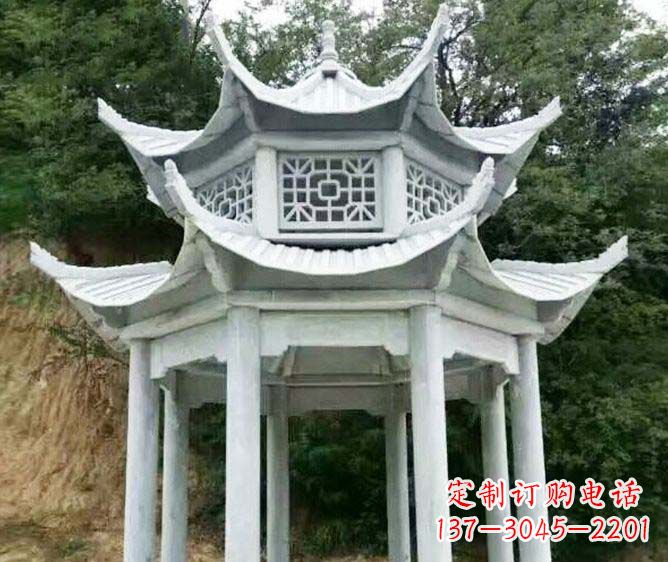 东莞园林景观多层凉亭石雕
