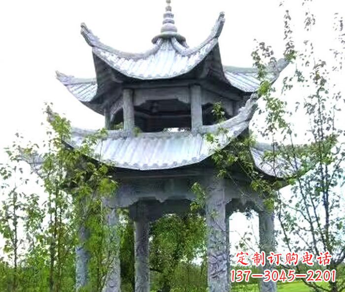 东莞园林景观仿古六角石凉亭