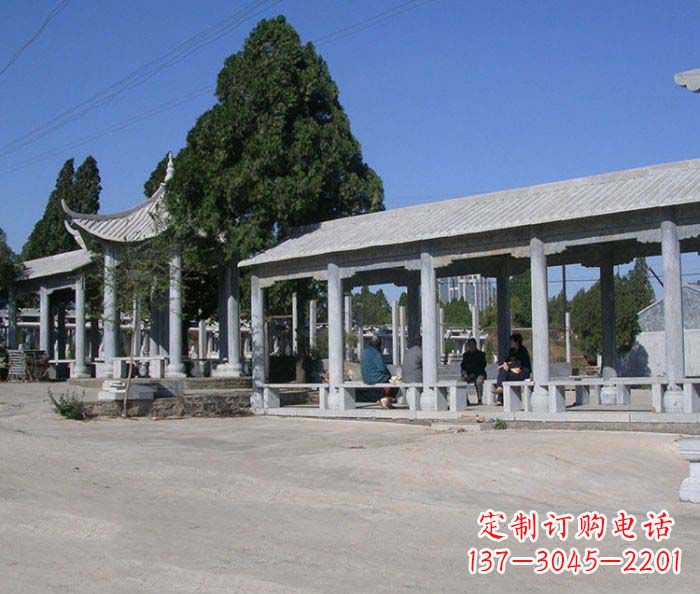 东莞园林景观仿古石雕长廊凉亭 (2)