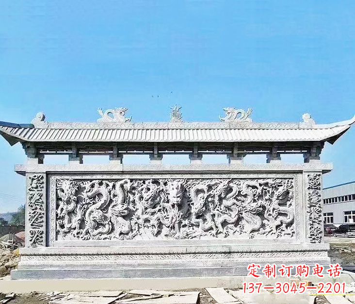 东莞园林龙浮雕影壁墙景观石雕