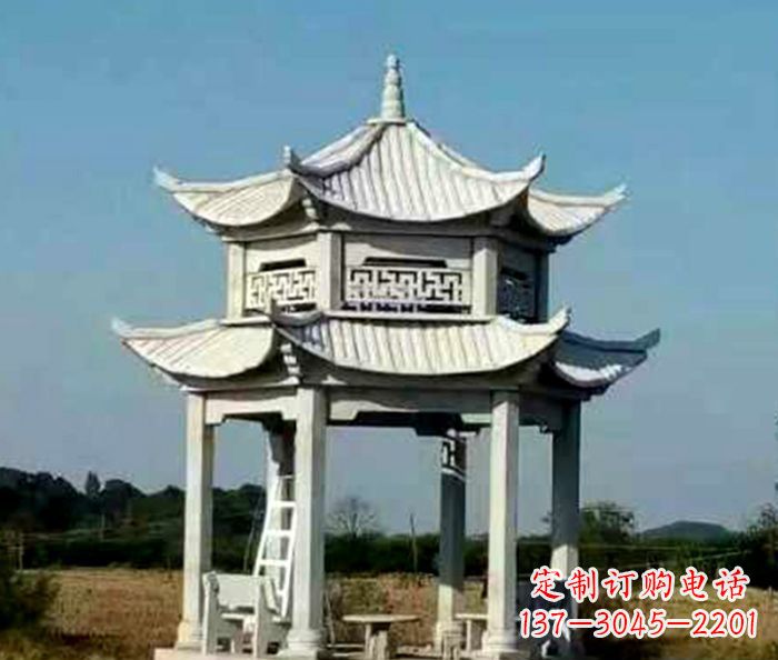 东莞园林双层石雕凉亭 (2)