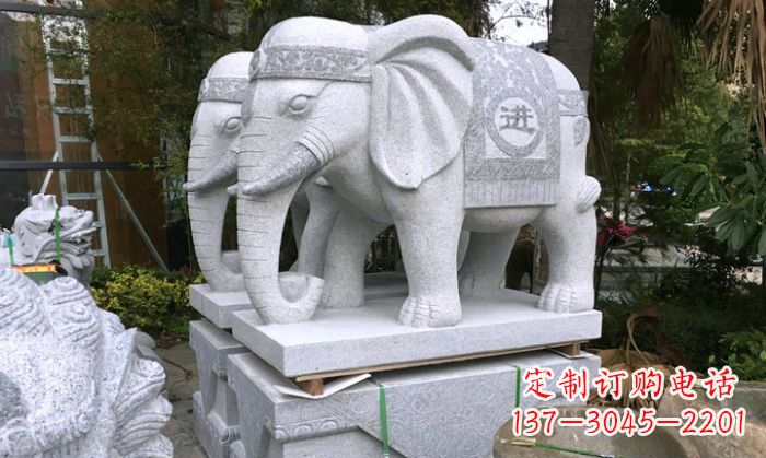 东莞招财进宝大理石门口大象雕塑