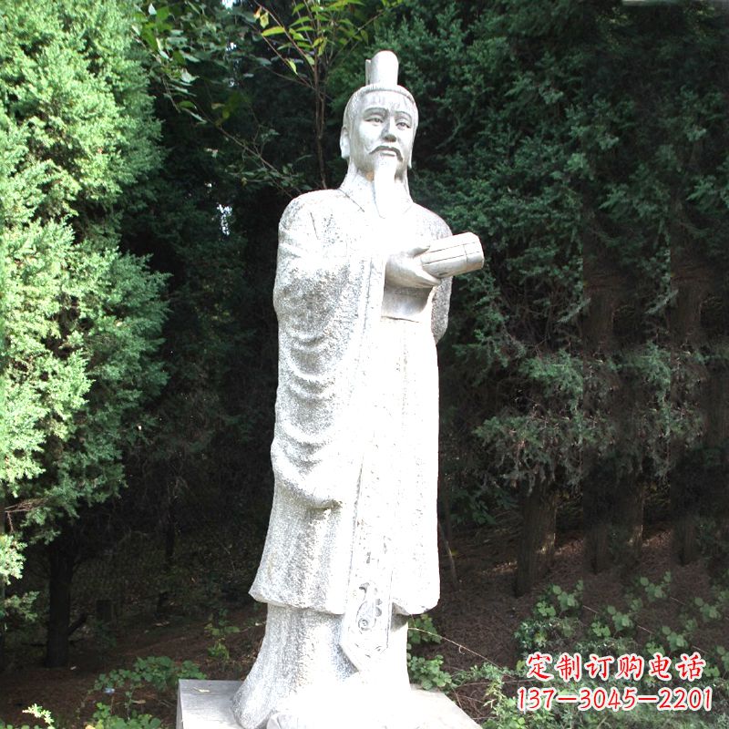 东莞中国古代著名帝王汉文帝刘恒汉白玉石雕塑像
