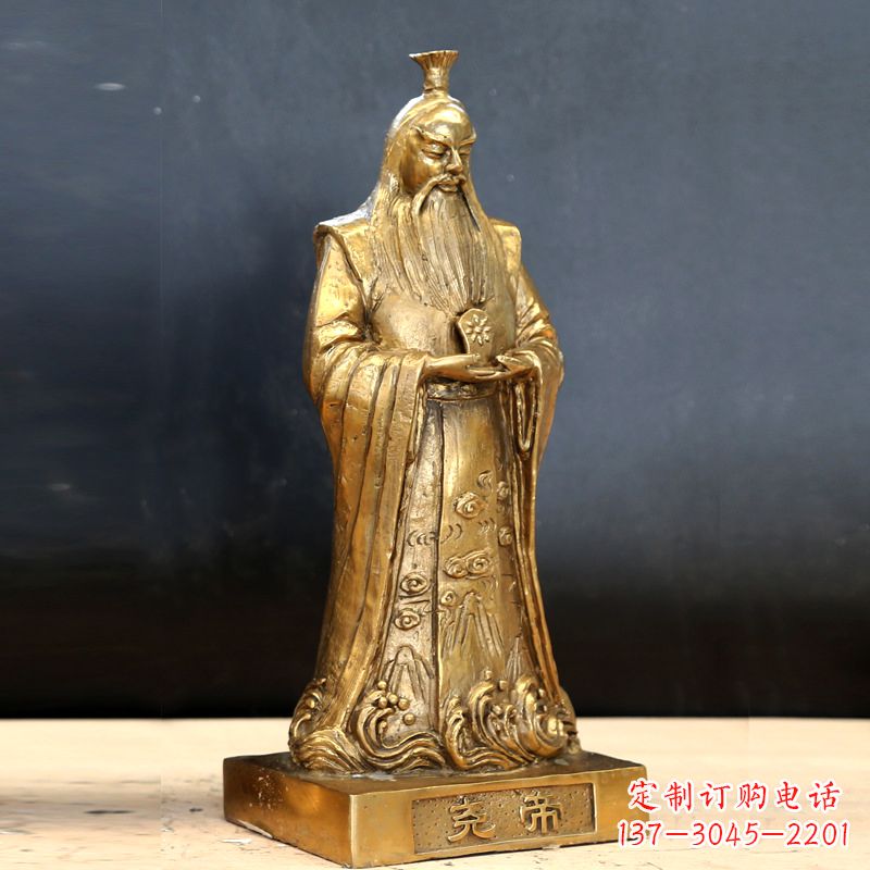 东莞中国上古时期部落联盟首领尧帝铸铜雕像