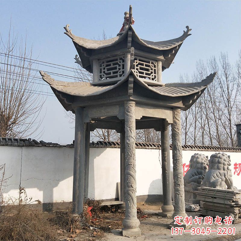 东莞中式双层石雕凉亭