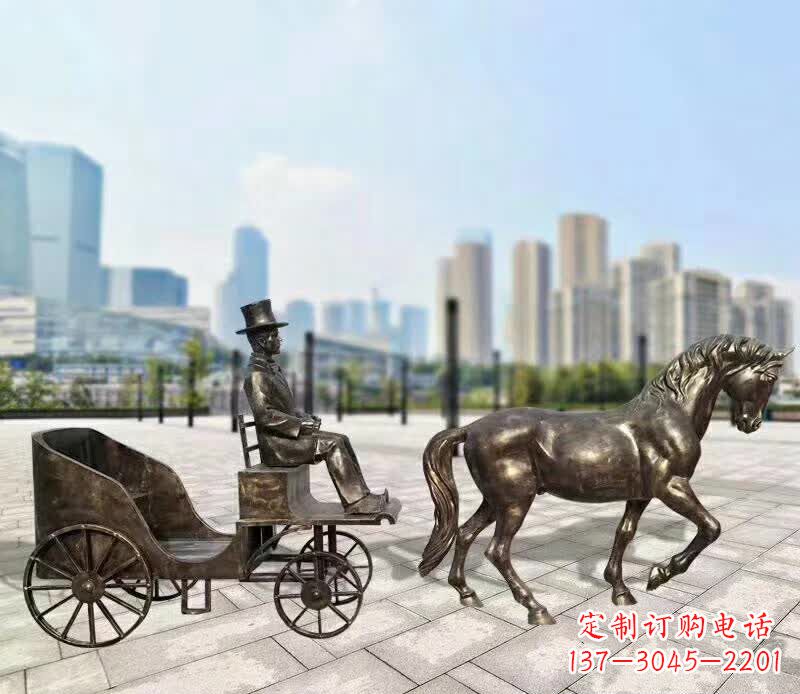 东莞铸铜广场马车雕塑
