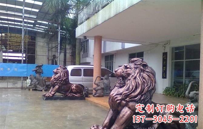 东莞紫铜西洋狮子铜雕
