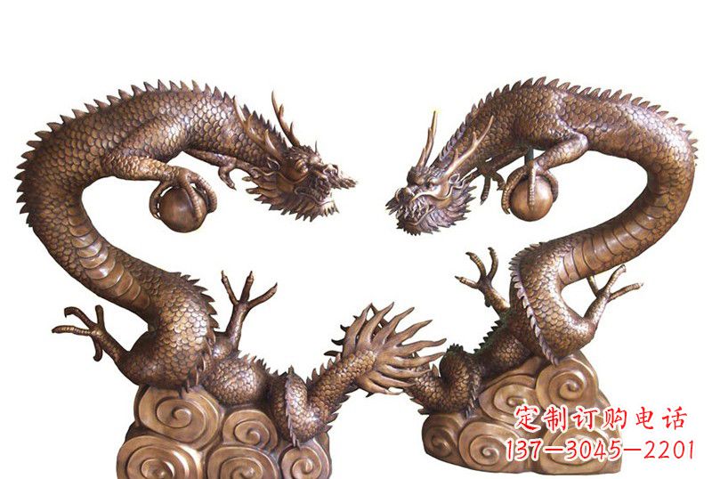 东莞紫铜铸双龙戏珠