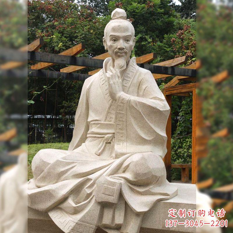 东莞祖冲之石雕塑像-园林人物历史名人雕像