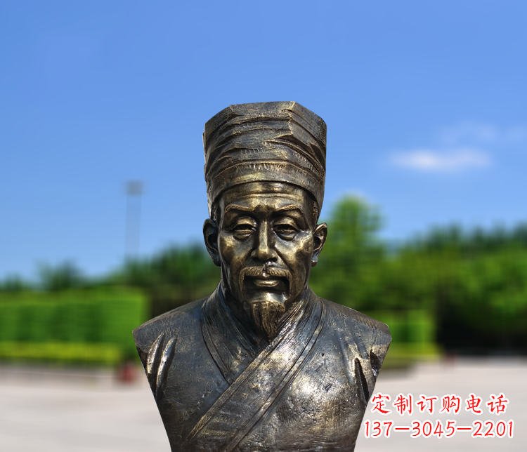 东莞名医李时珍半身像铜雕