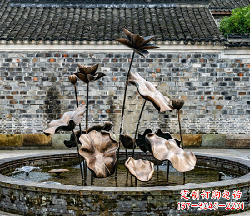 东莞铜雕荷花